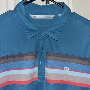 Travis Mathew Chambers Bay & 2015 US Open Cap Golf Polo Shirt XL Blue